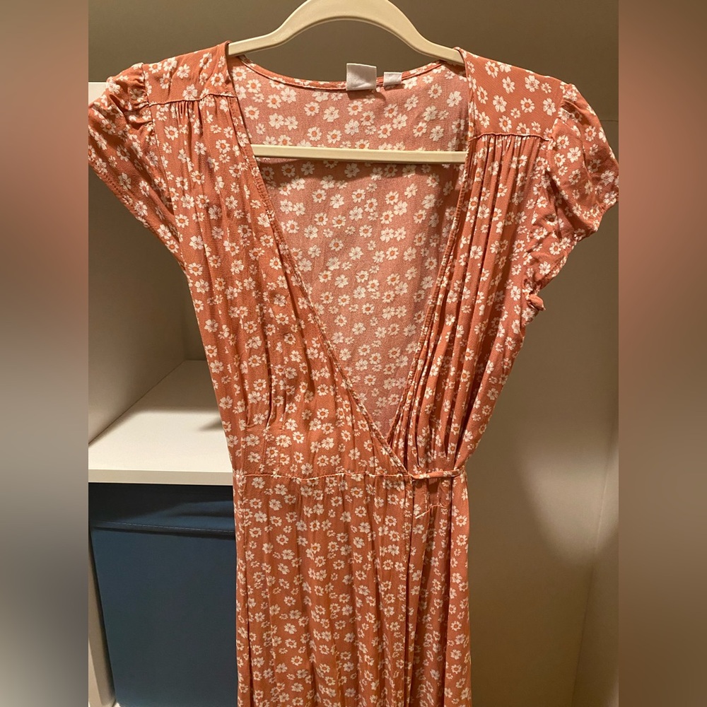 GAP Peach Floral wrap Dress